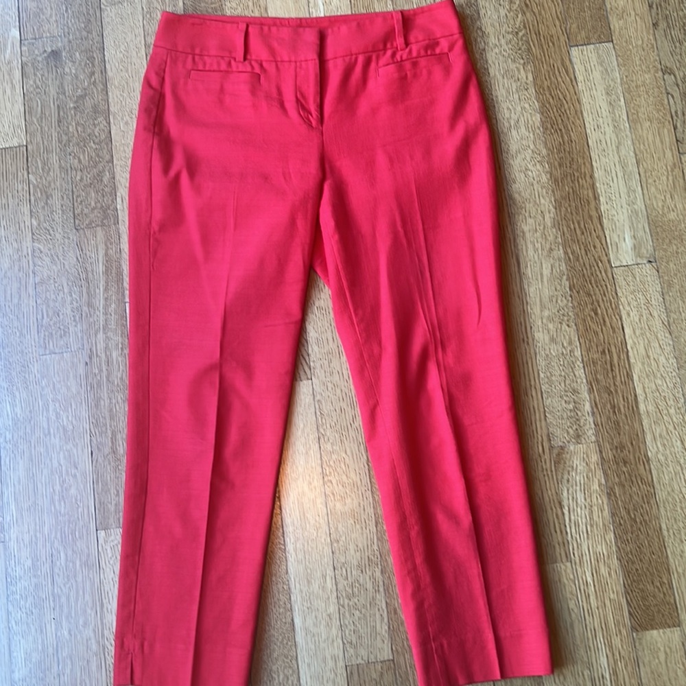 Ann Taylor Devin Fit Pant Red Size 4 Tailored Slim Ankle